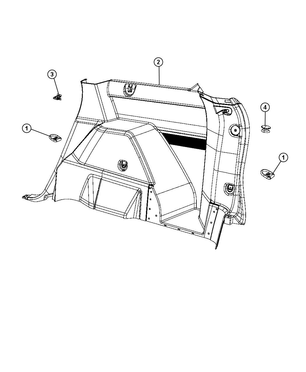 Diagram Quarter Trim Panel. for your 2022 Dodge Challenger   