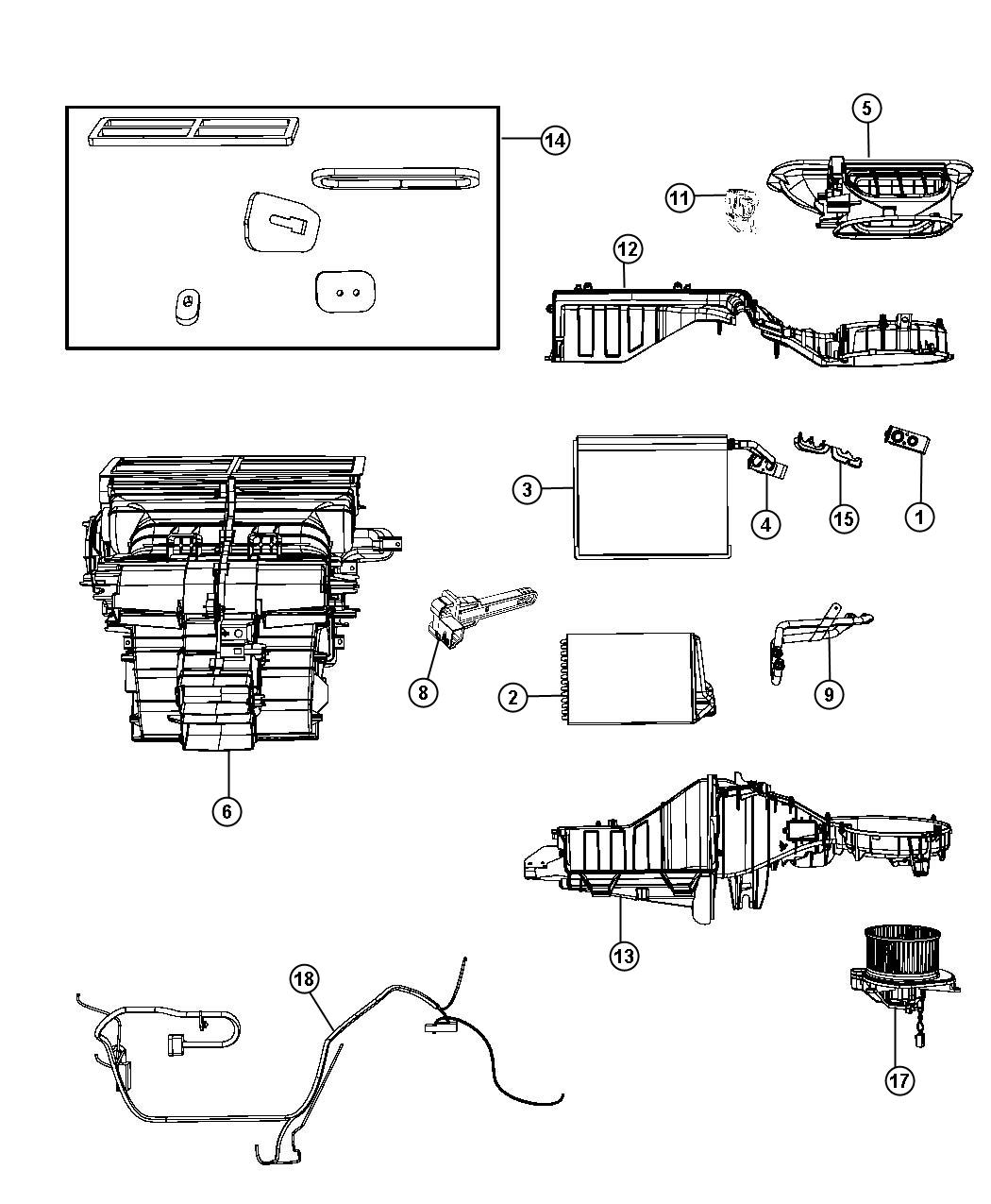 Diagram A/C and Heater Unit. for your 2018 Jeep Grand Cherokee   