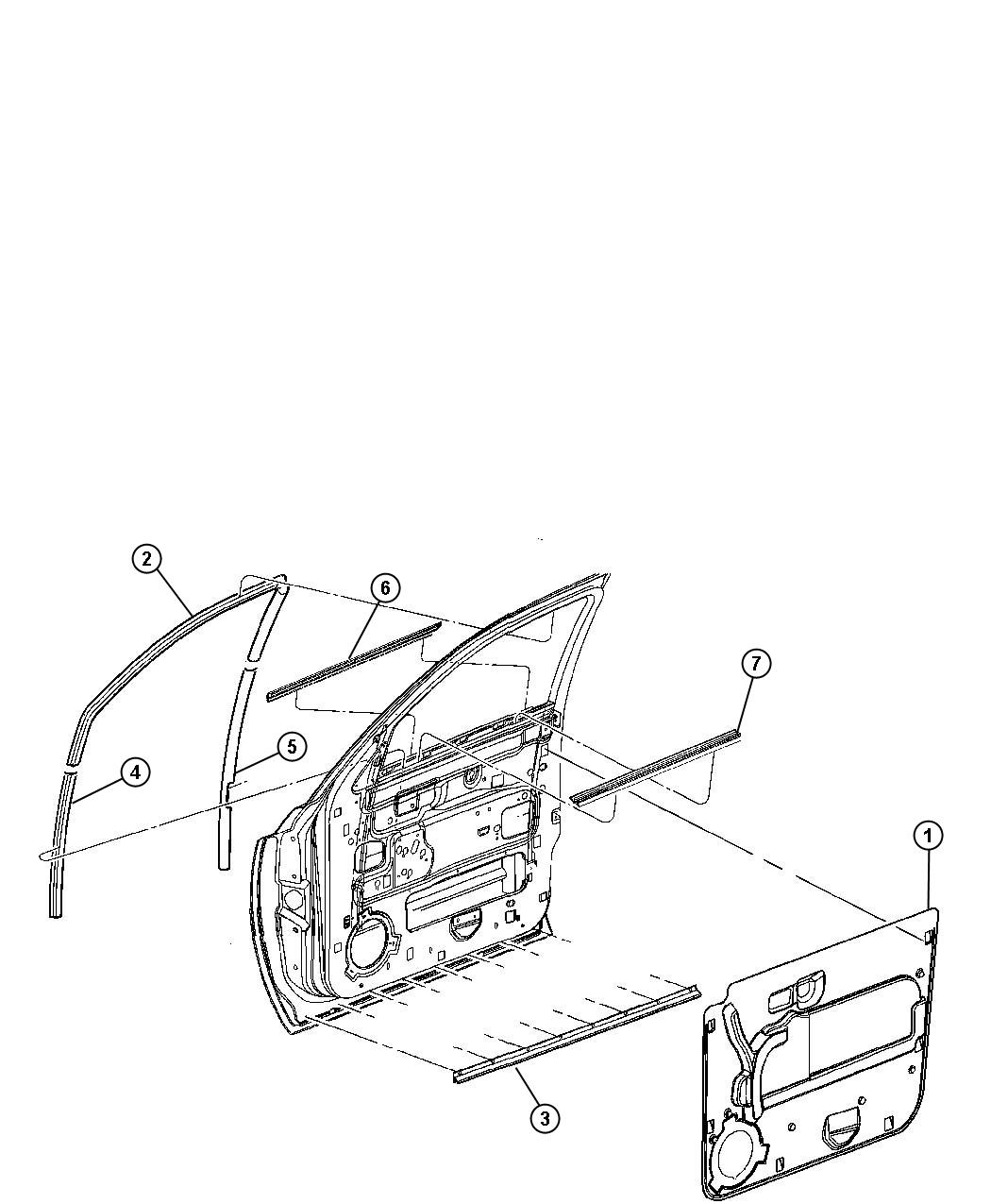 Weatherstrips, Front Door. Diagram