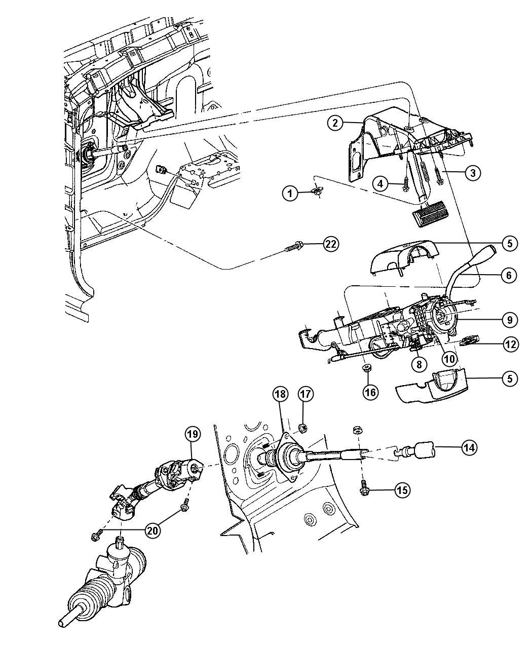 Diagram Steering Column. for your 2000 Chrysler 300  M 