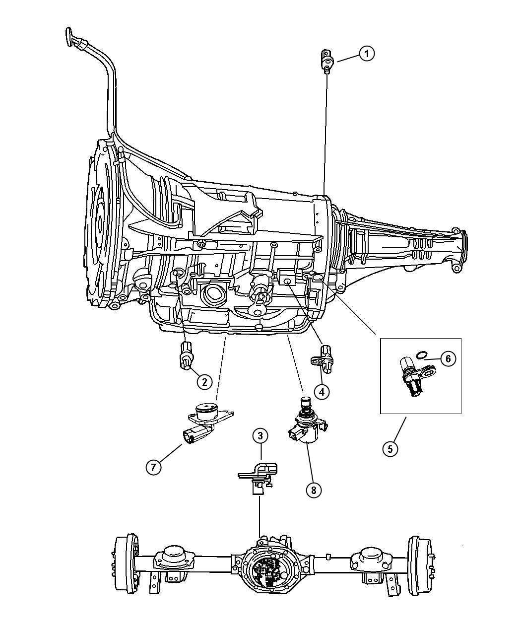 Diagram Sensors Drivetrain. for your Dodge Dakota  