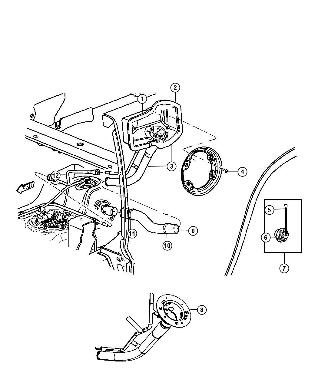 Diagram Fuel Tank Tube. for your Dodge Ram 3500  