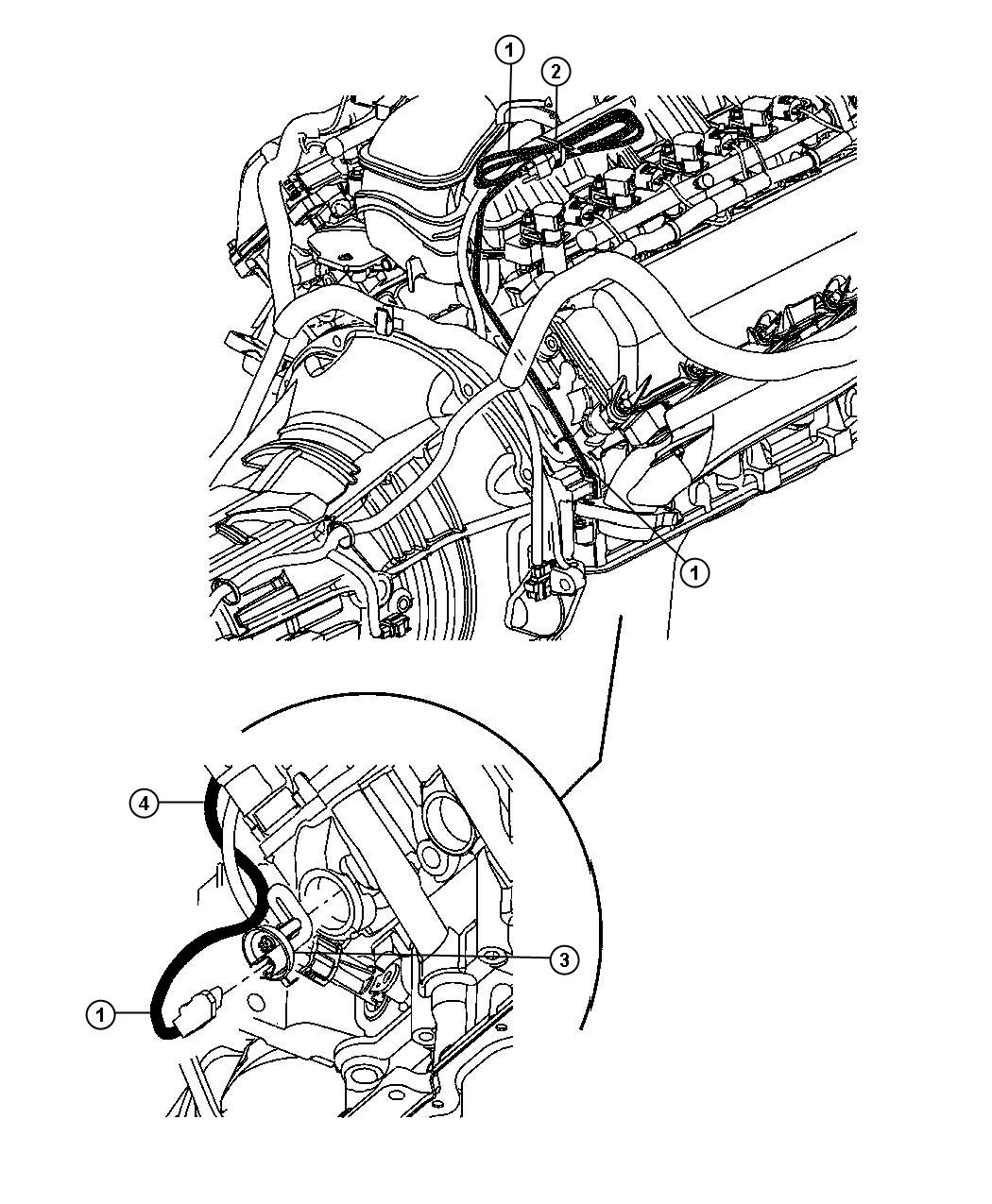 Diagram Engine Cylinder Block Heater 3.7L [3.7L V6 Engine]. for your Dodge Dakota  