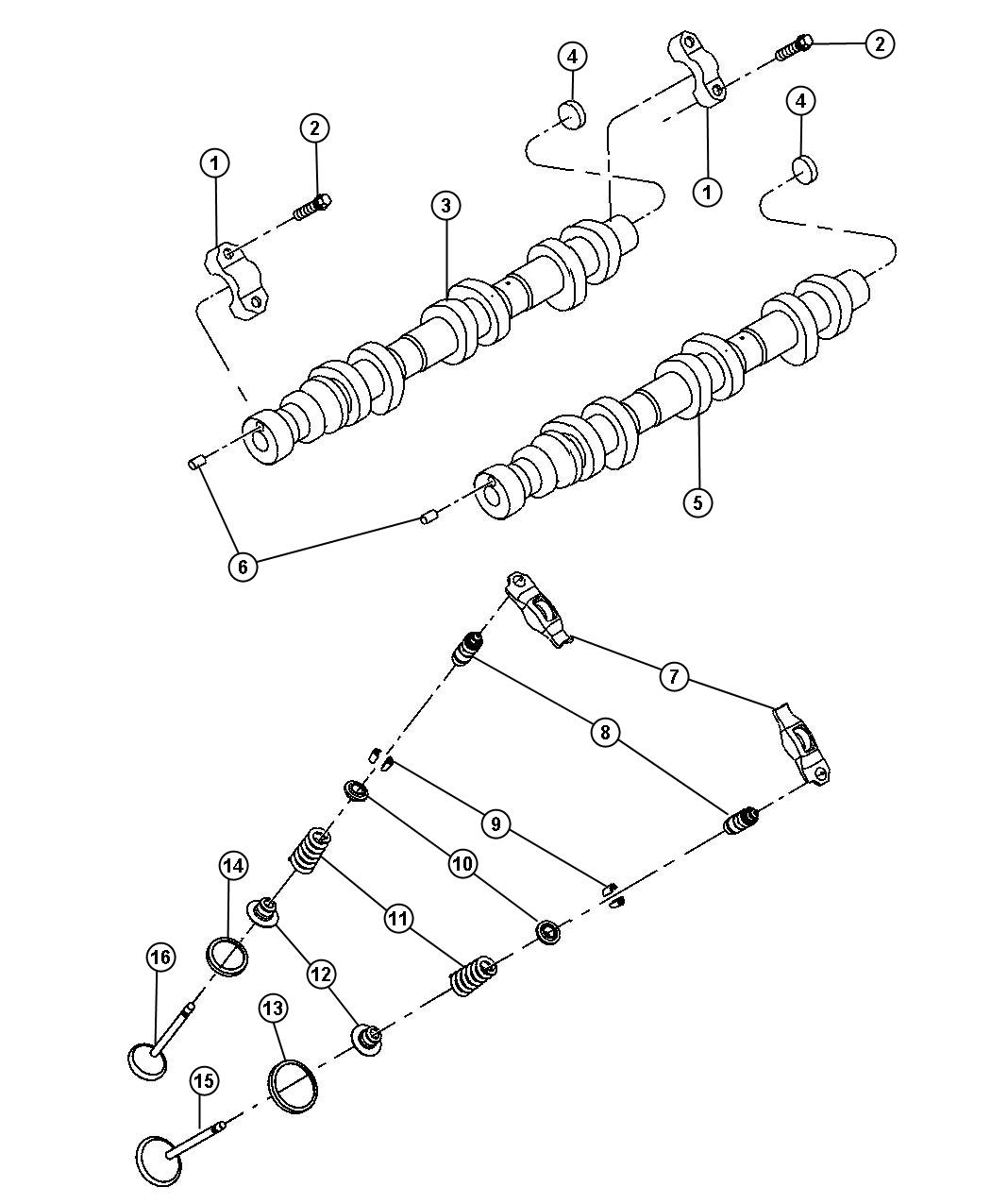 Diagram Camshafts And Valvetrain 3.7L [3.7L V6 Engine]. for your Chrysler 300  M