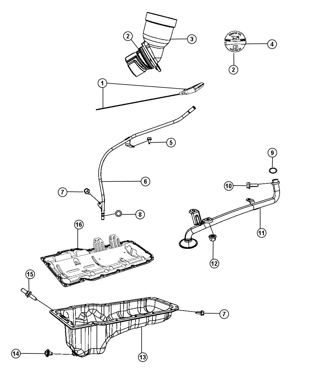 Engine Oil Pan, Engine Oil Level Indicator And Related Parts4.7L [4.7L V8 Engine]. Diagram