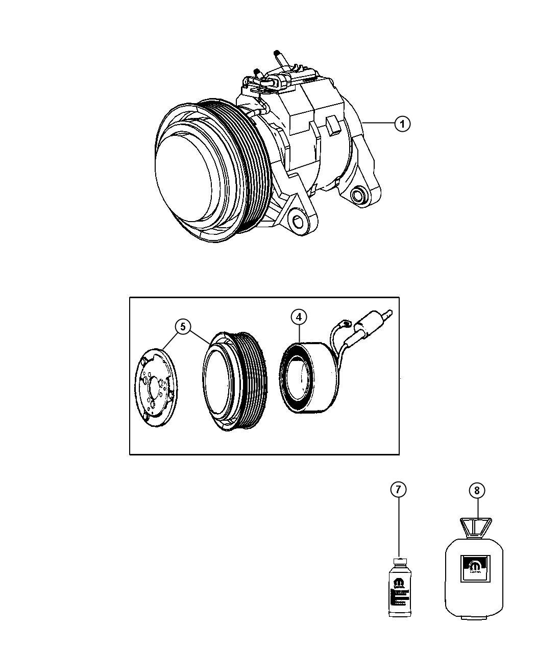 Diagram A/C Compressor. for your Dodge Dakota  