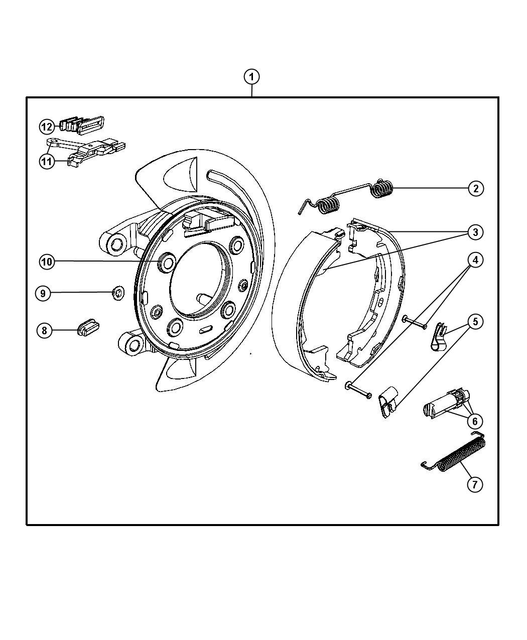 Diagram Park Brake Assemby,Rear Disc. for your Dodge