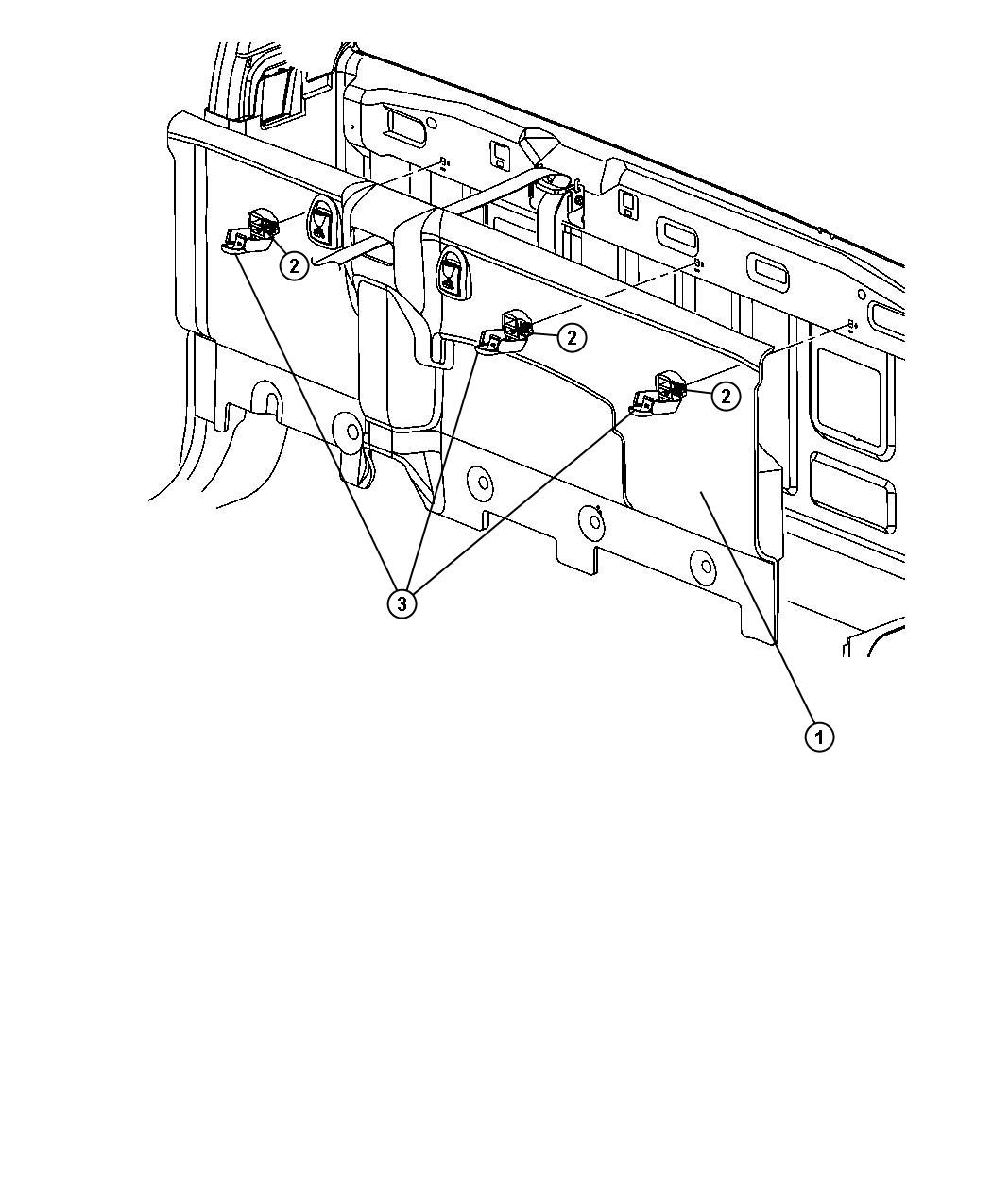 Diagram Rear Cab Trim Panel. for your Dodge