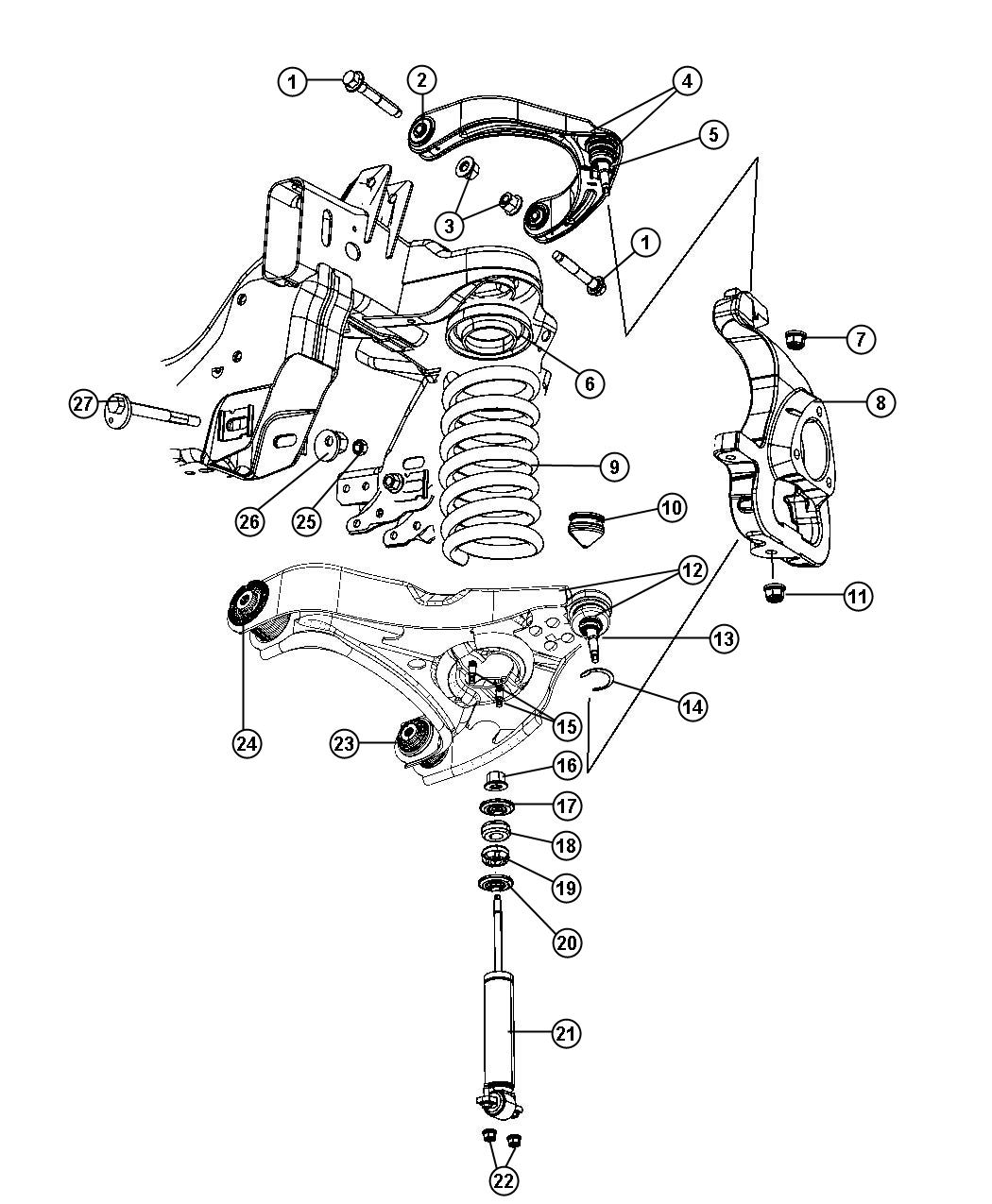 Diagram Suspension,Front,D2 3. for your Dodge Ram 3500  