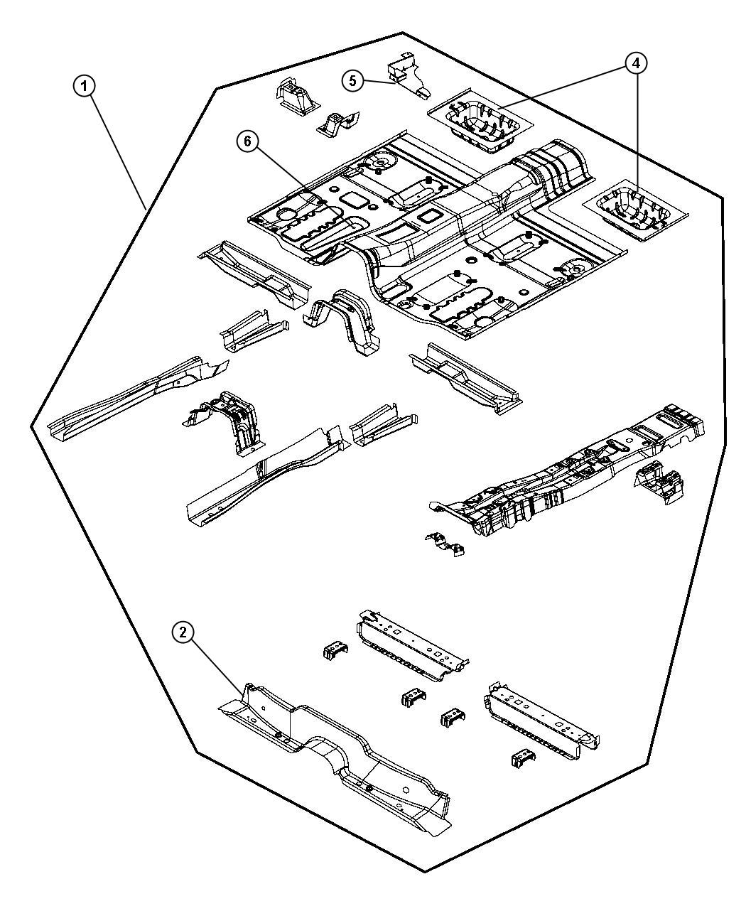 Diagram Front Floor Pan. for your Dodge Journey  