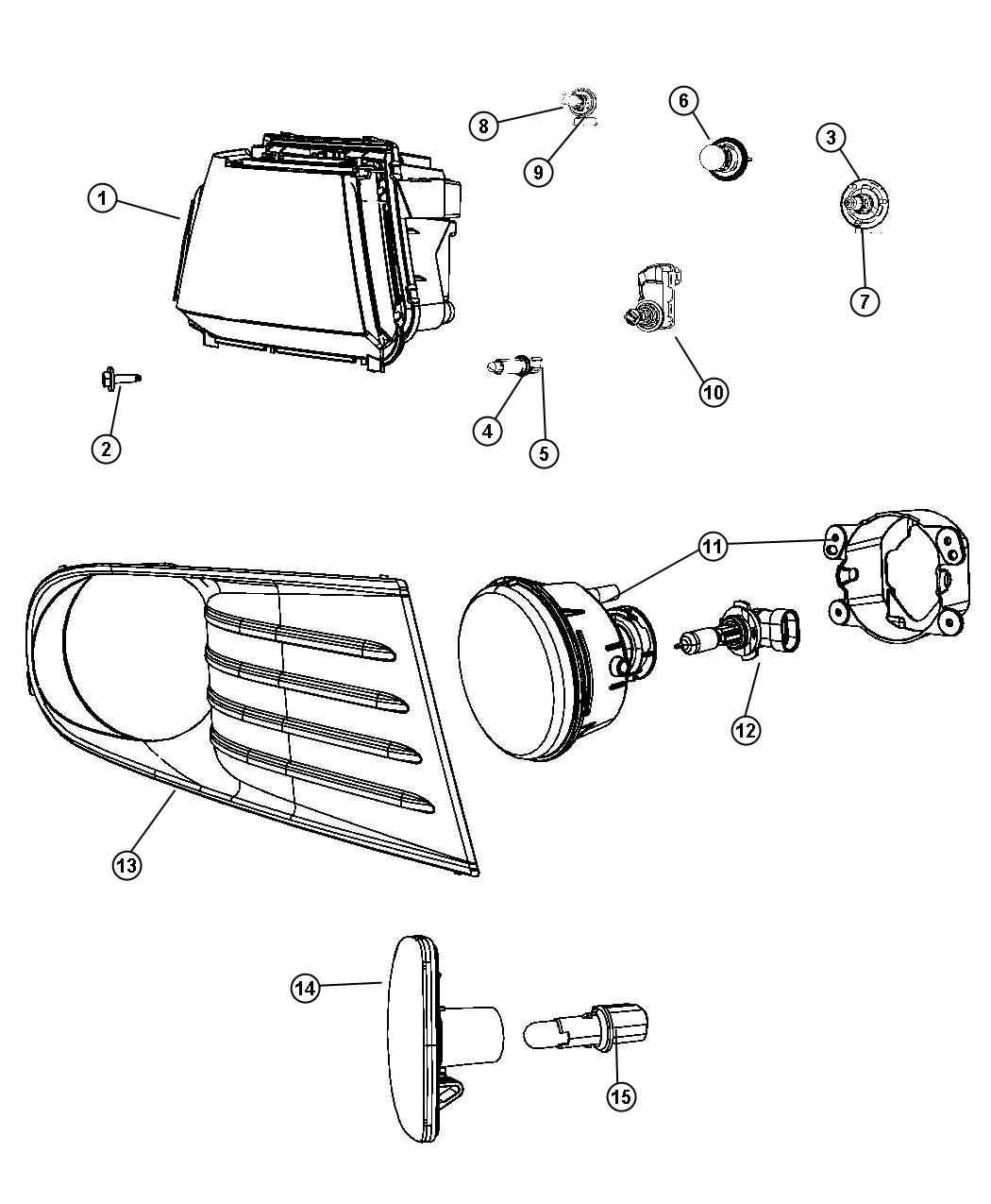 Diagram Lamps Front. for your Fiat