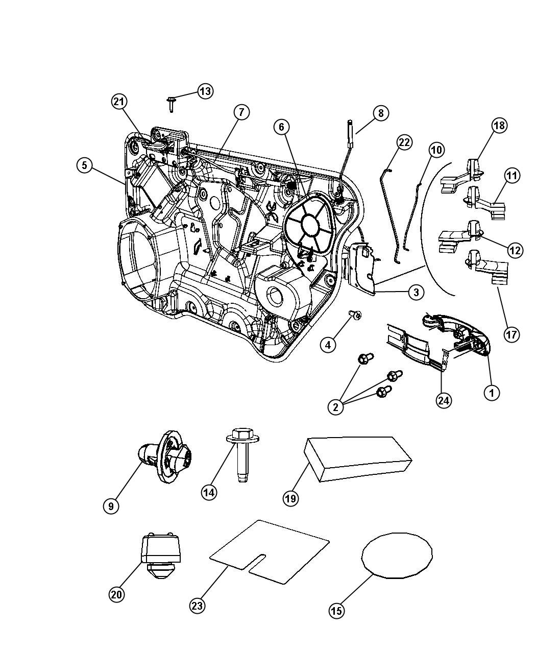 Front Door, Hardware Components. Diagram