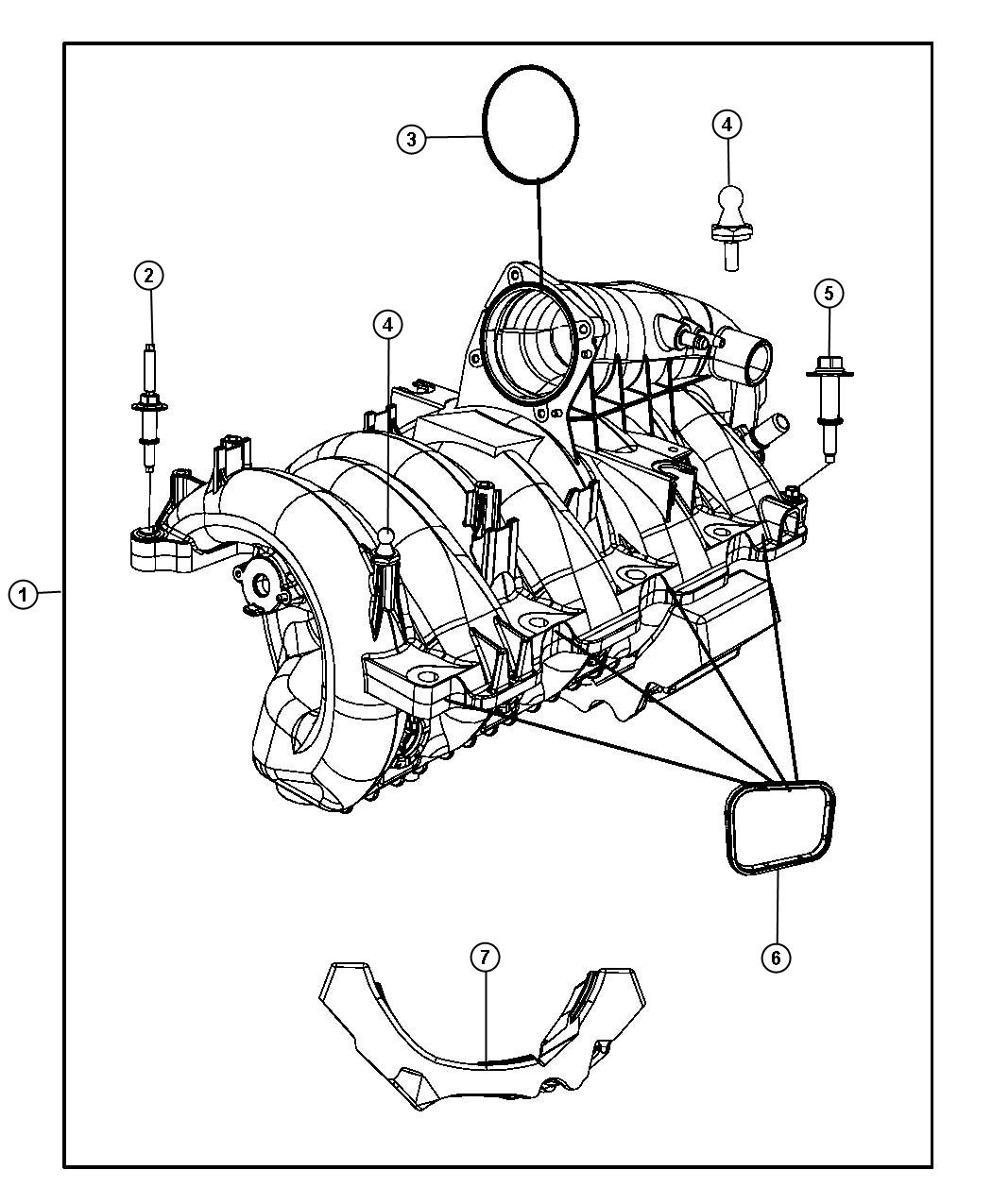 Diagram Intake Manifold 4.7L [4.7L V8 Engine]. for your 2013 Jeep Wrangler   