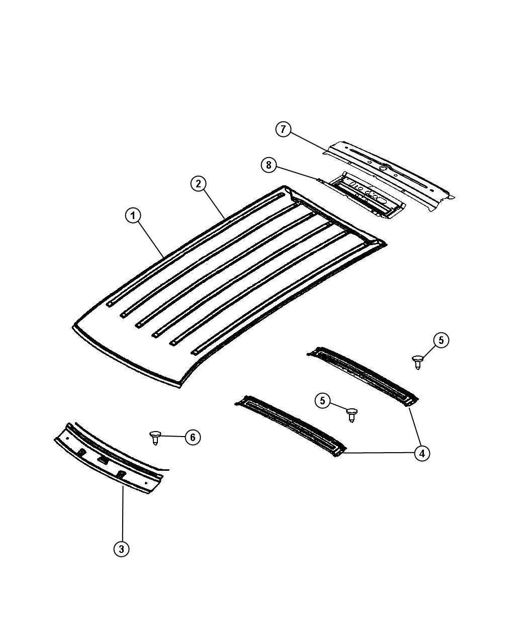 Diagram Roof Panel. for your 2007 Ram 3500   