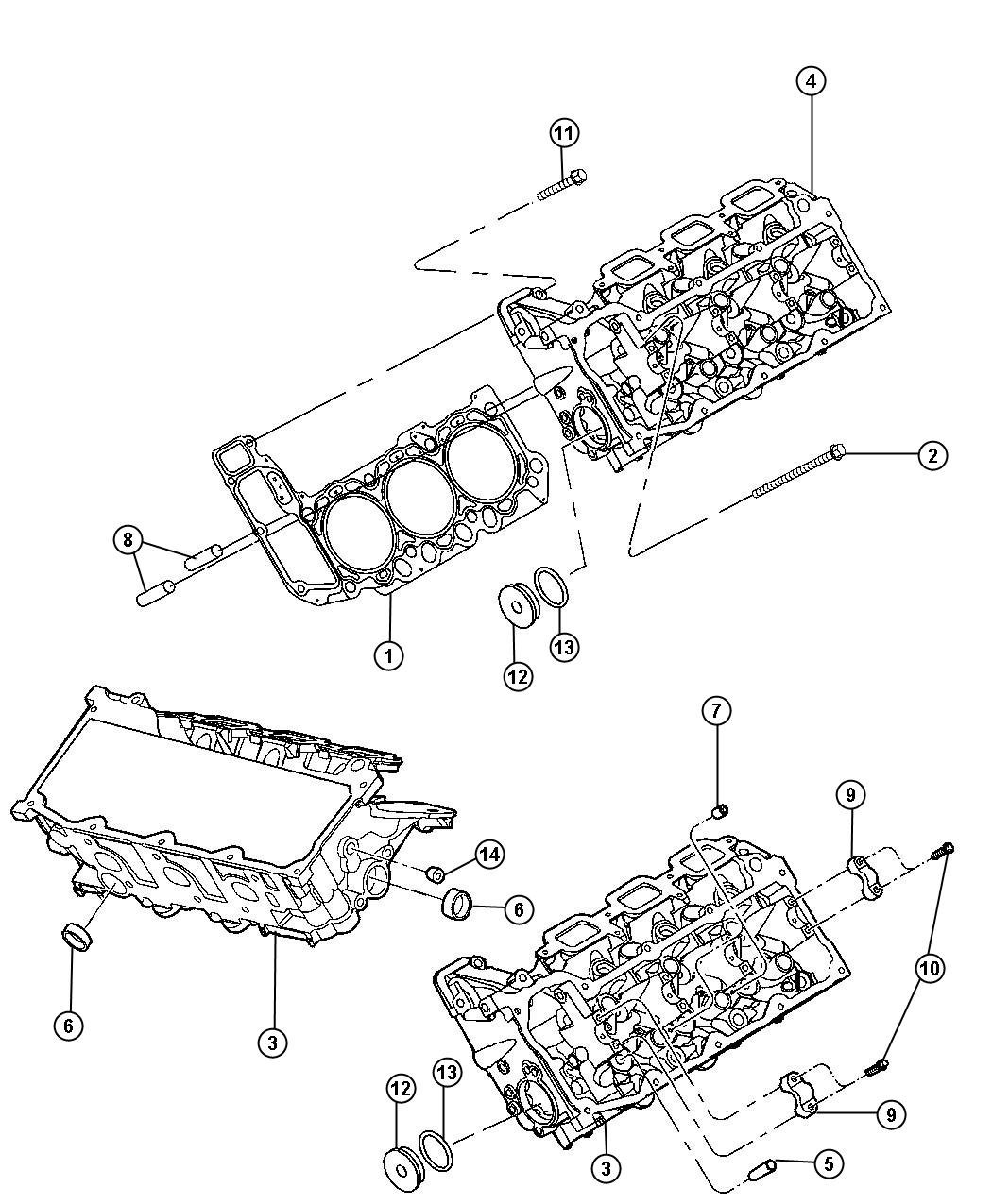 Diagram Cylinder Heads 3.7L [3.7L V6 Engine]. for your 2004 Chrysler 300  M 