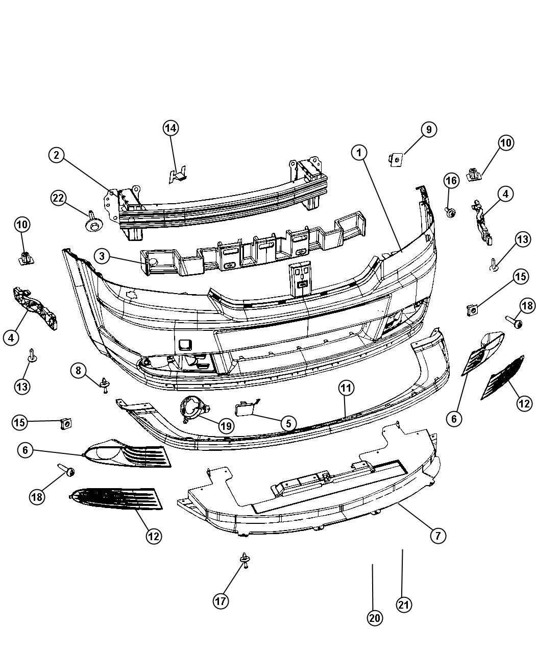 Diagram Fascia, Front. for your Dodge Journey  