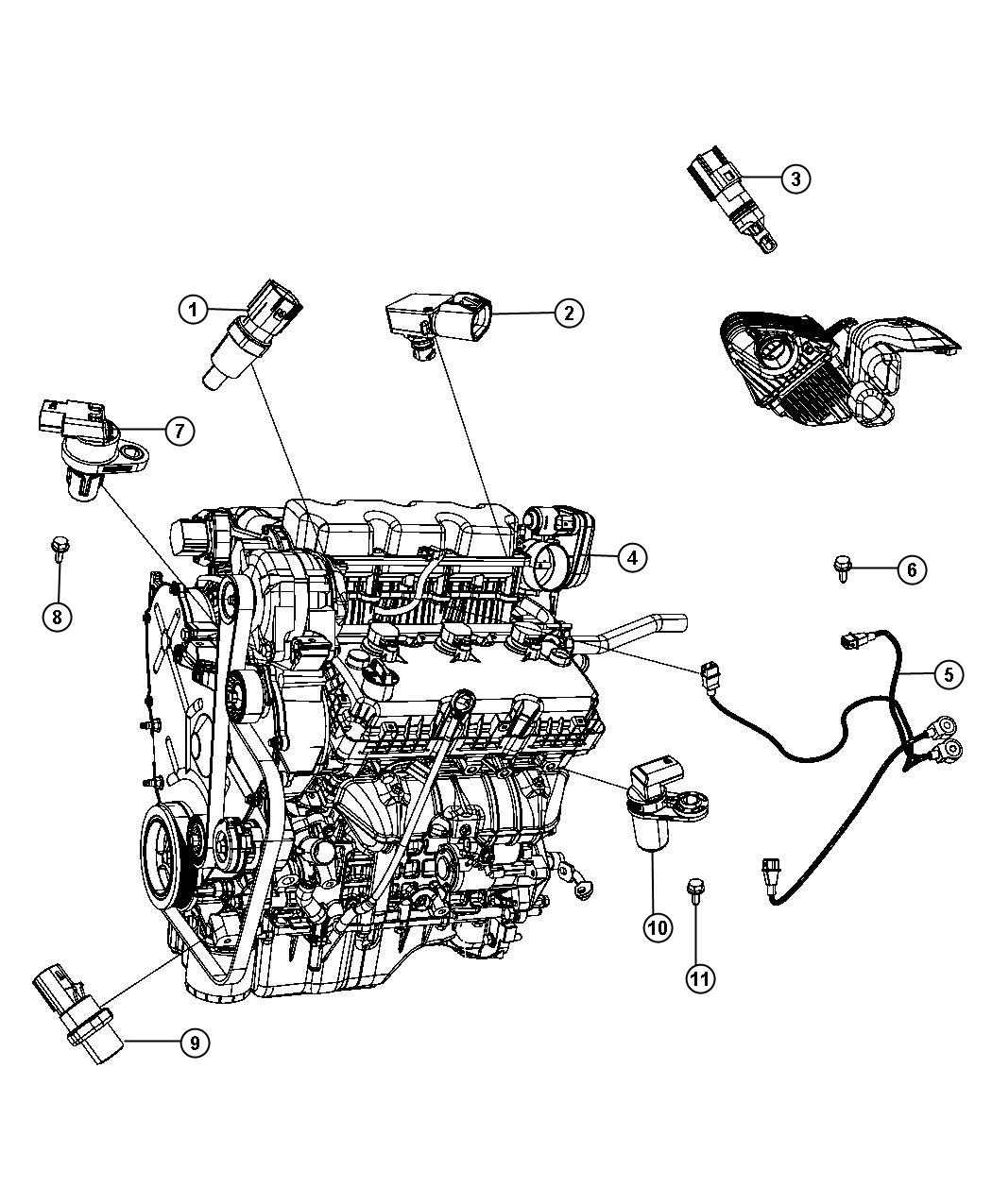 Diagram Sensors, Engine. for your 2004 Dodge SPRINTER 2500 CAB CHASSIS 118"  