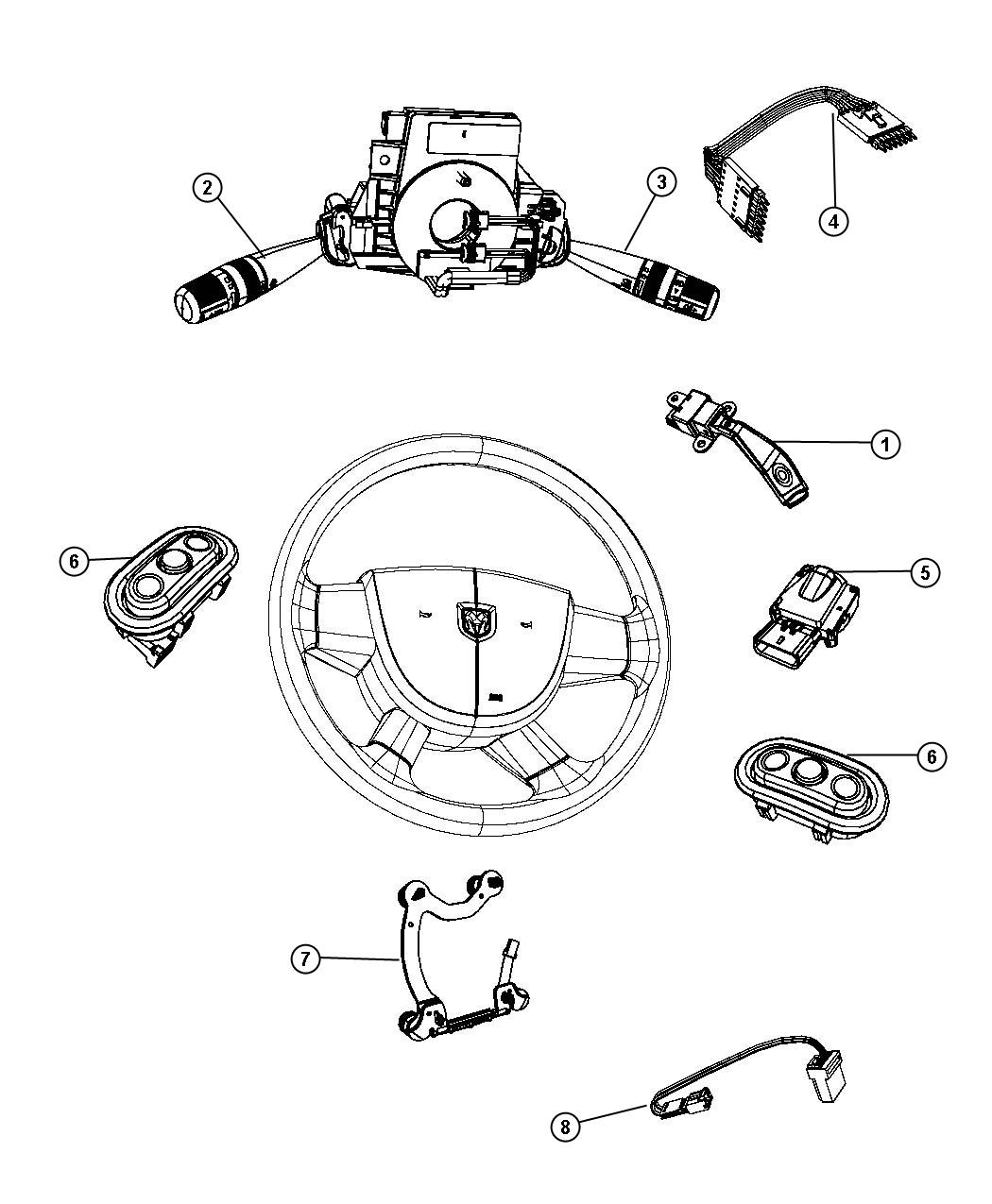 Diagram Switches Steering Column and Wheel. for your Chrysler