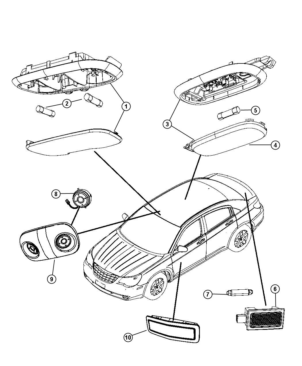 Diagram Lamps Interior. for your Chrysler 300 M 