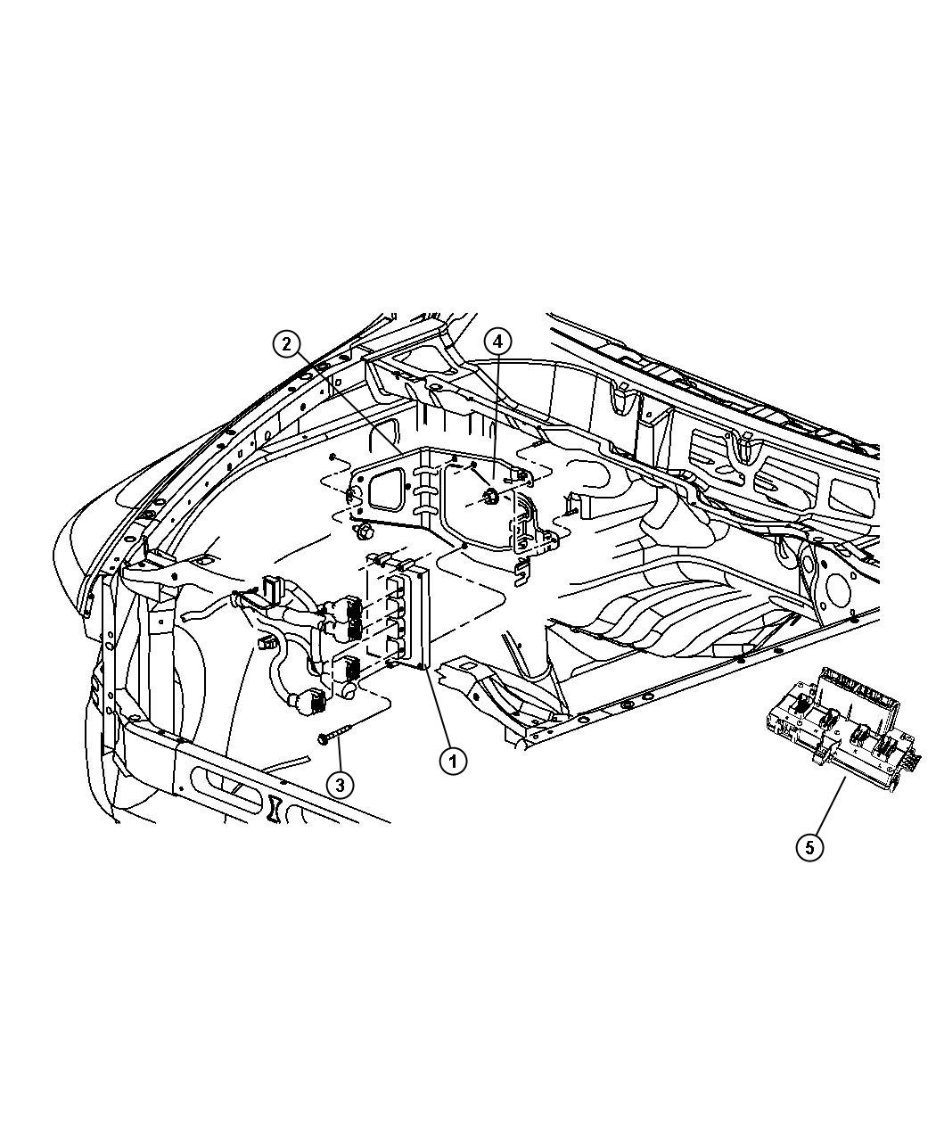 Diagram Modules Engine Compartment. for your Dodge Ram 1500  