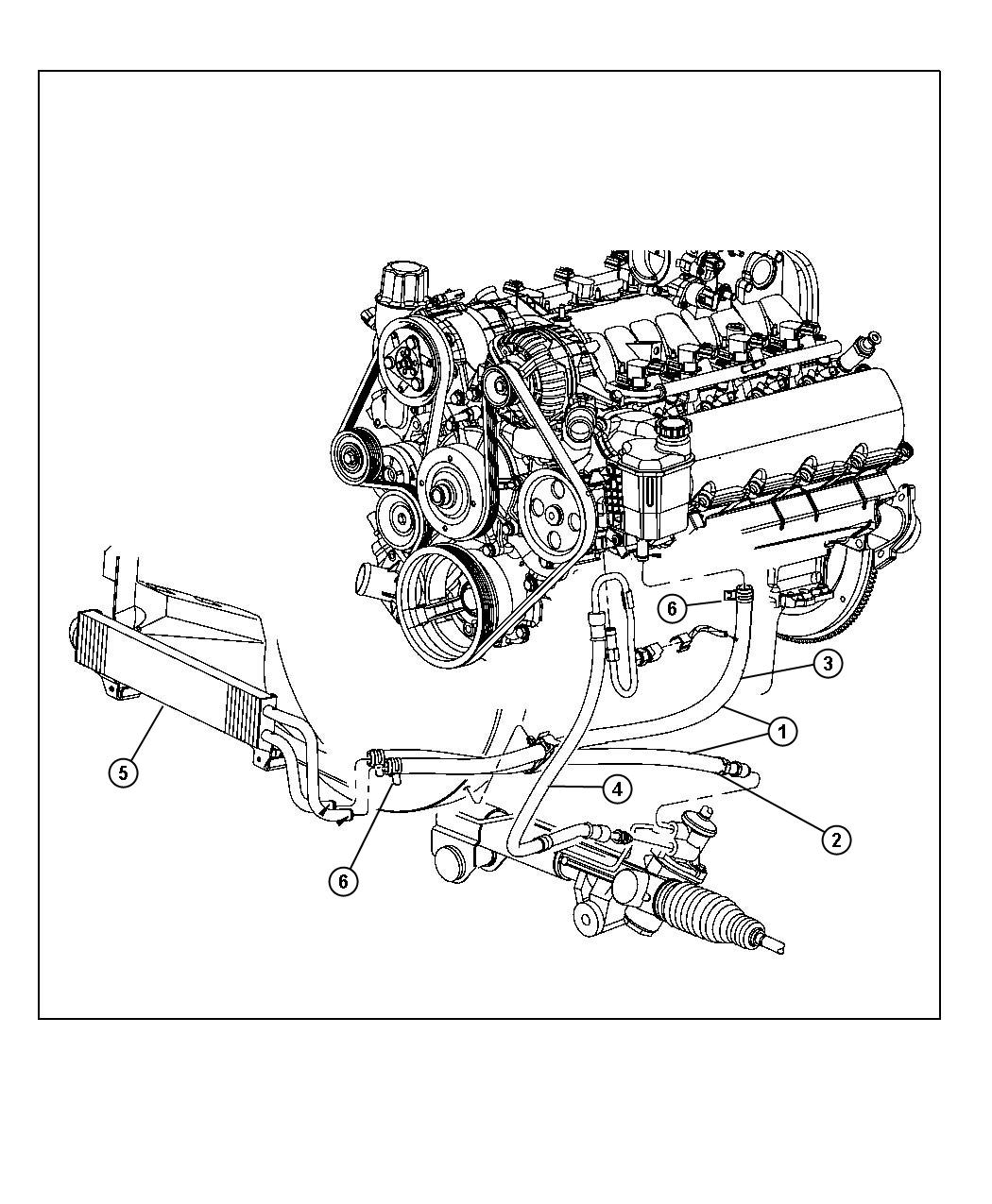 Diagram Hoses, Power Steering. for your Dodge Ram 1500  