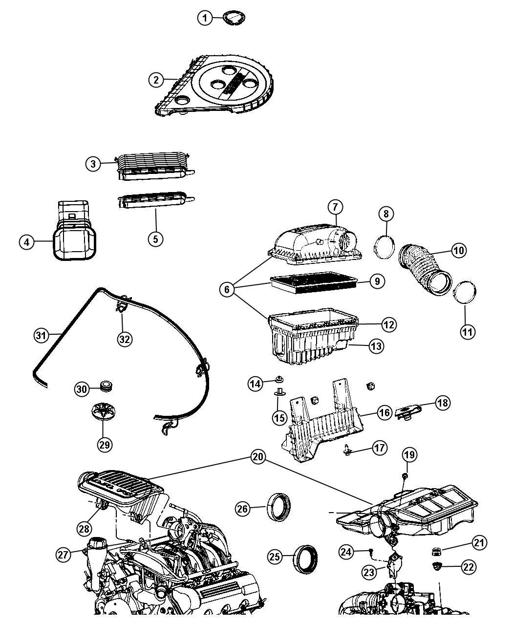 Diagram Air Cleaner. for your 2010 Dodge Ram 1500   