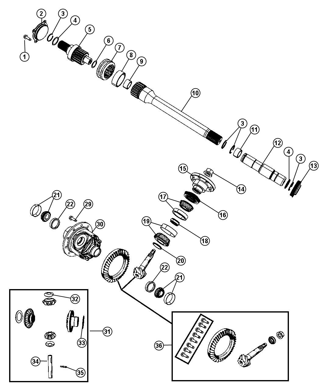 Diagram Differential Assembly. for your Dodge Ram 1500  