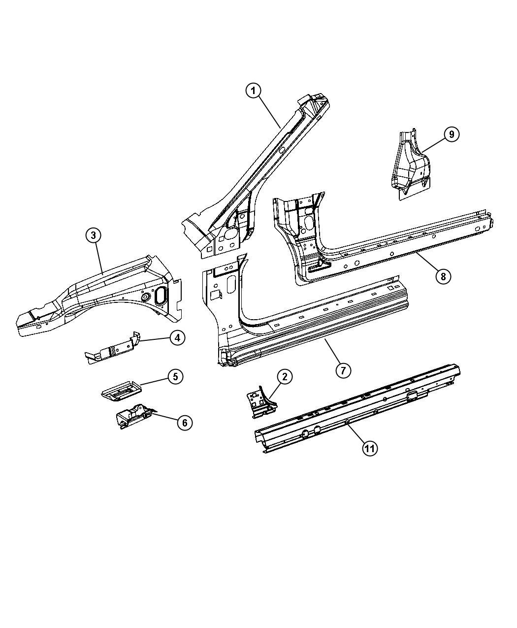 Diagram Front Aperture Panel - 27 Body. for your Chrysler