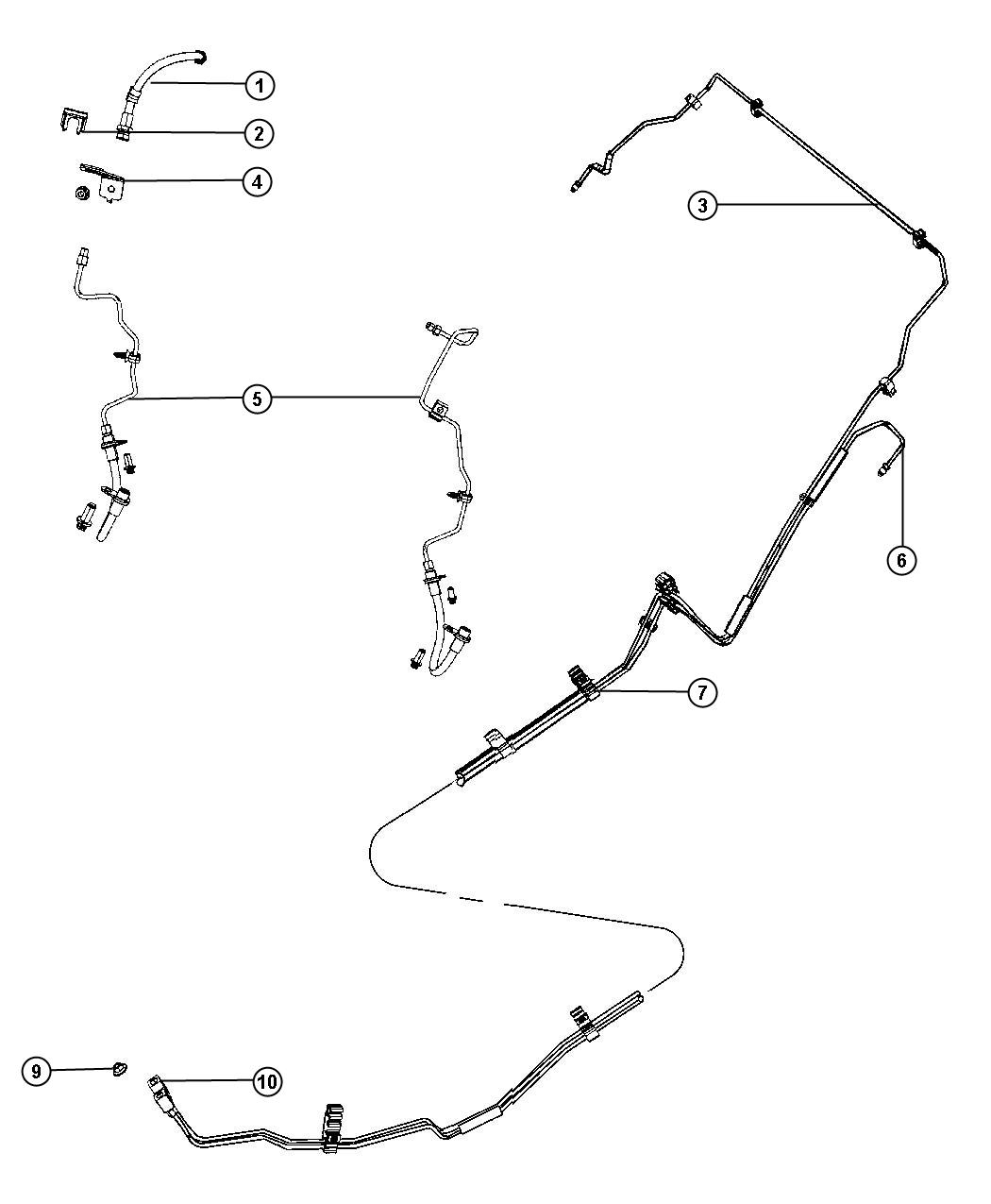 Brake Tubes,Rear. Diagram