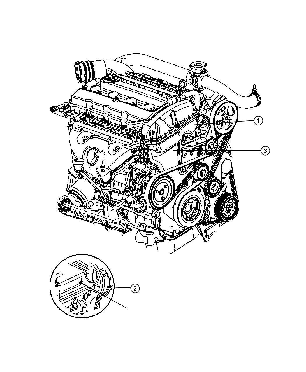 Diagram Engine Assembly And Service Long Block 2.4L [2.4L 4 Cyl DOHC 16V Dual VVT Engine]. for your 2010 Chrysler Sebring   