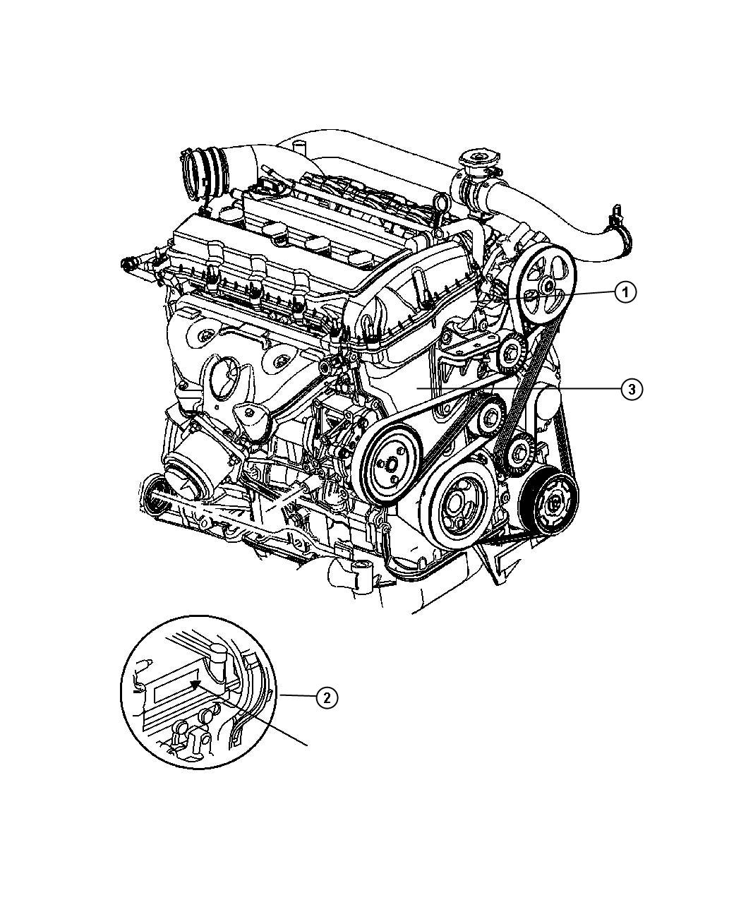 Diagram Engine Assembly And Service Long Block 2.4L [2.4L I4 PZEV 16V DUAL VVT ENGINE]. for your 2010 Chrysler Sebring   