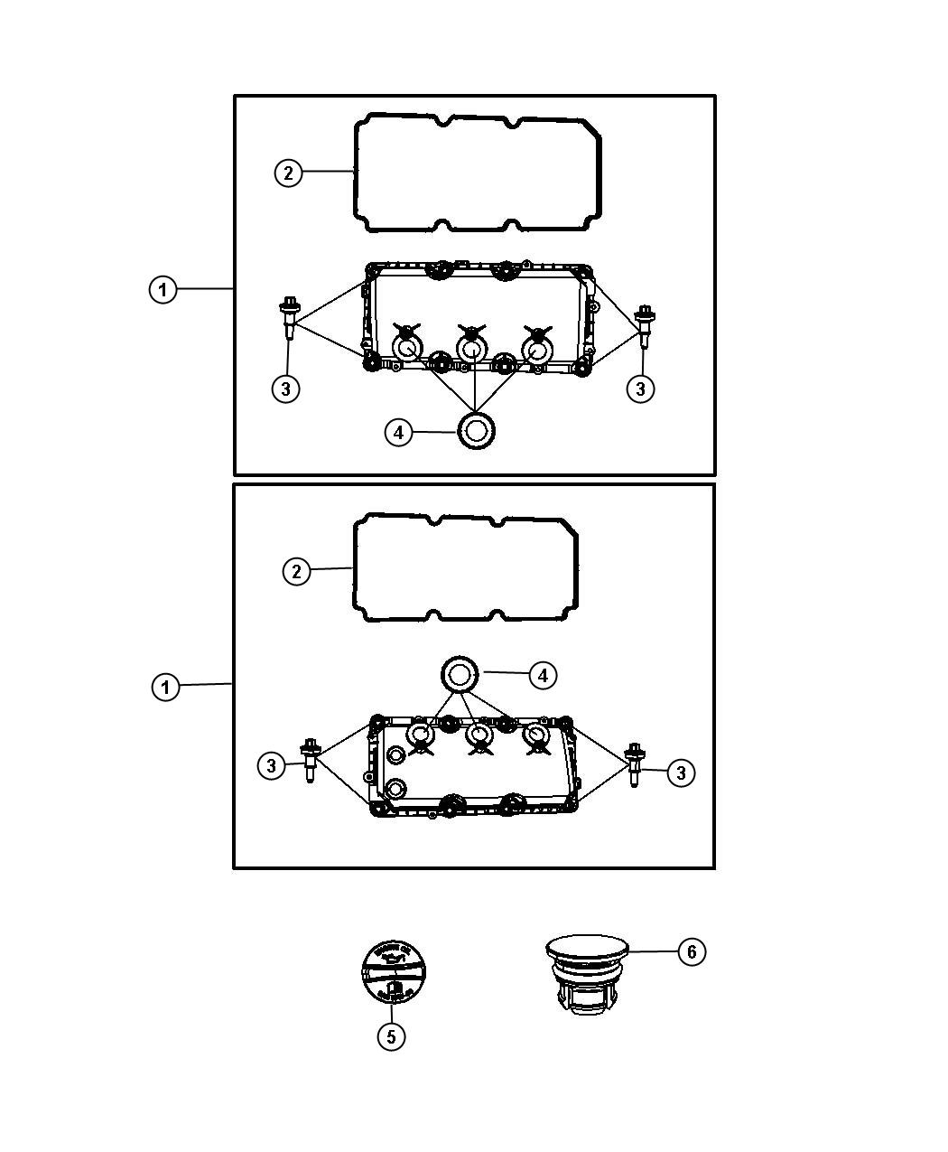 Diagram Cylinder Head Covers 3.5L [3.5L High Output V6 24V MPI Engine]. for your 2019 Dodge Charger   