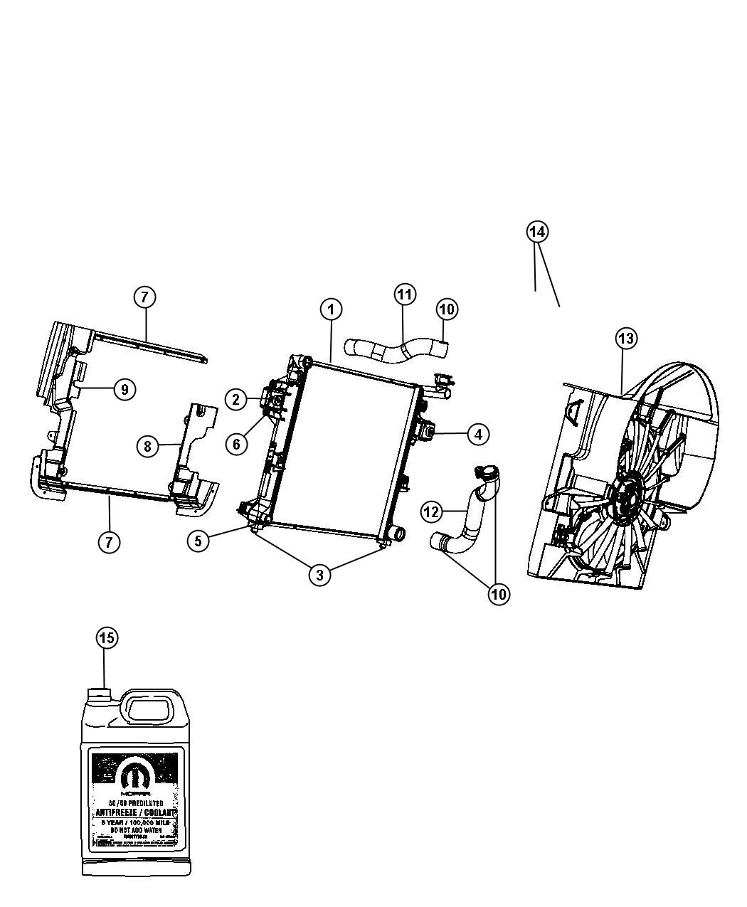 Diagram Radiator and Related Parts Gas. for your Chrysler 300  M