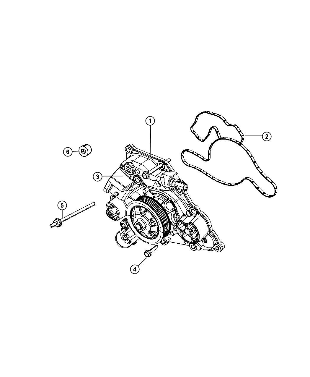 Diagram Water Pump and Related Parts. for your Jeep Commander  