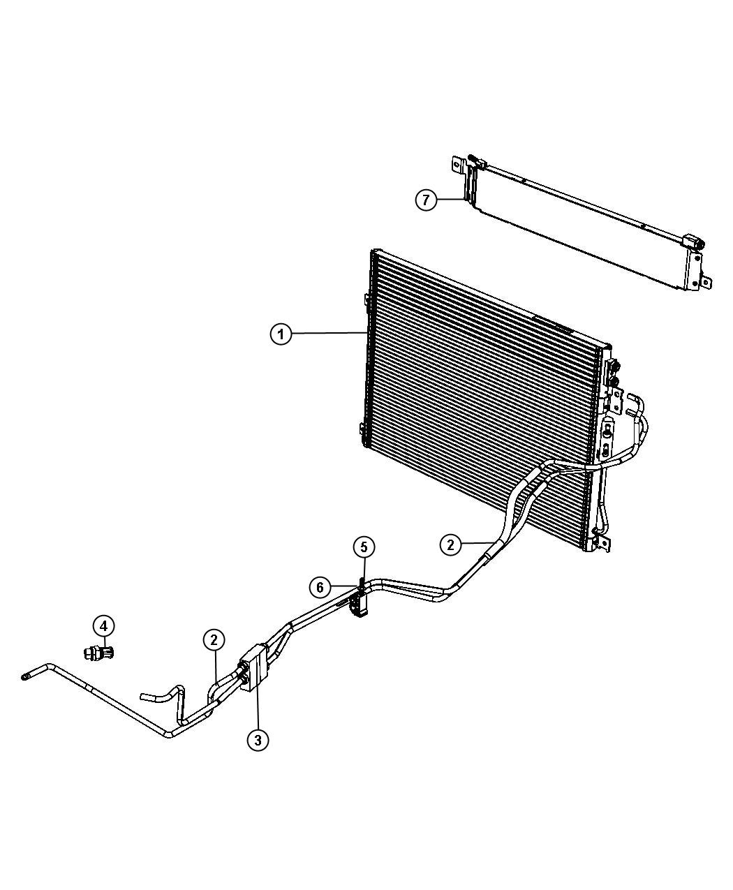 Diagram Transmission Oil Cooler and Lines. for your Jeep