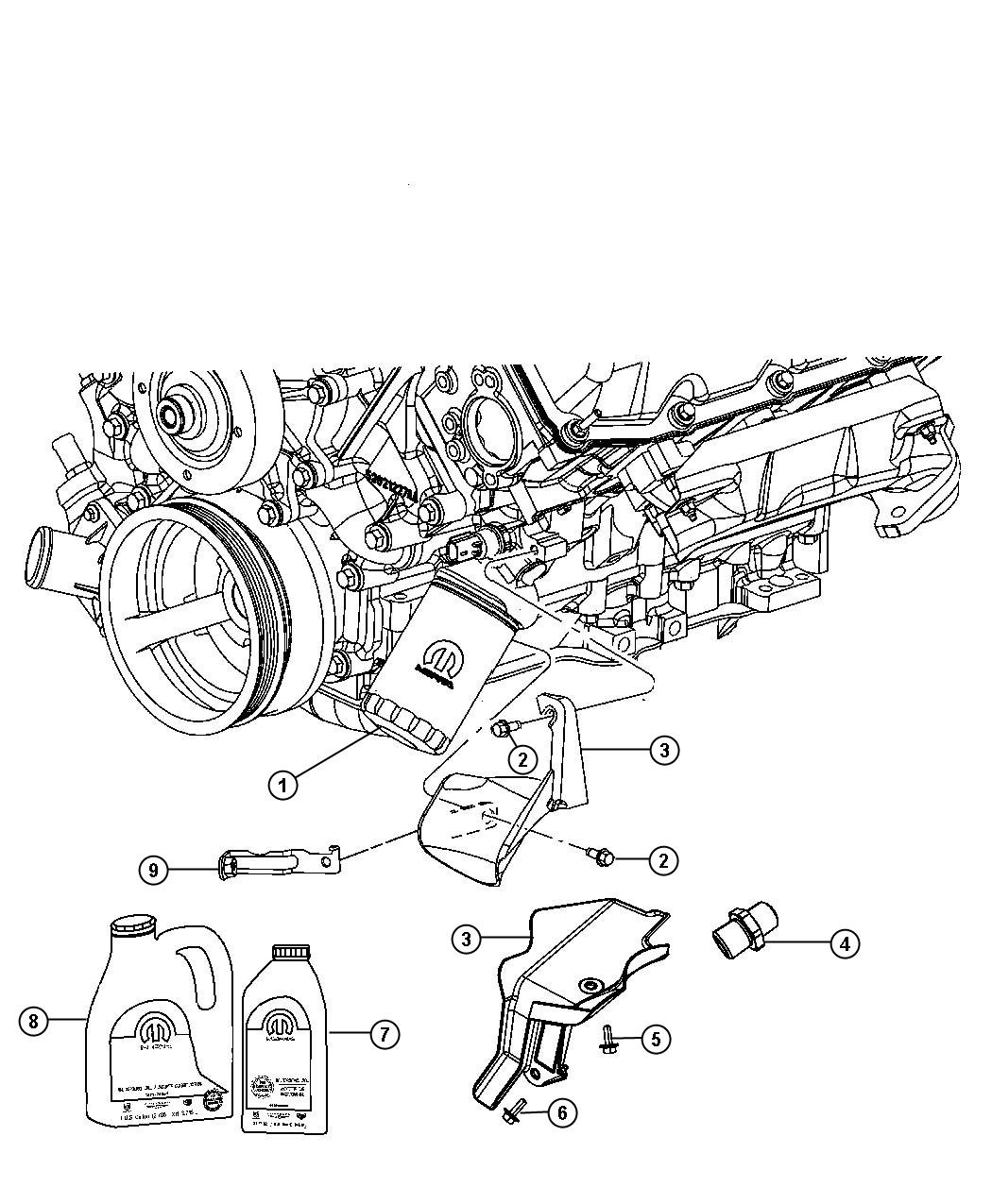 05184231aa Jeep Filter Engine Oil Adapter Engine Splash Jeep