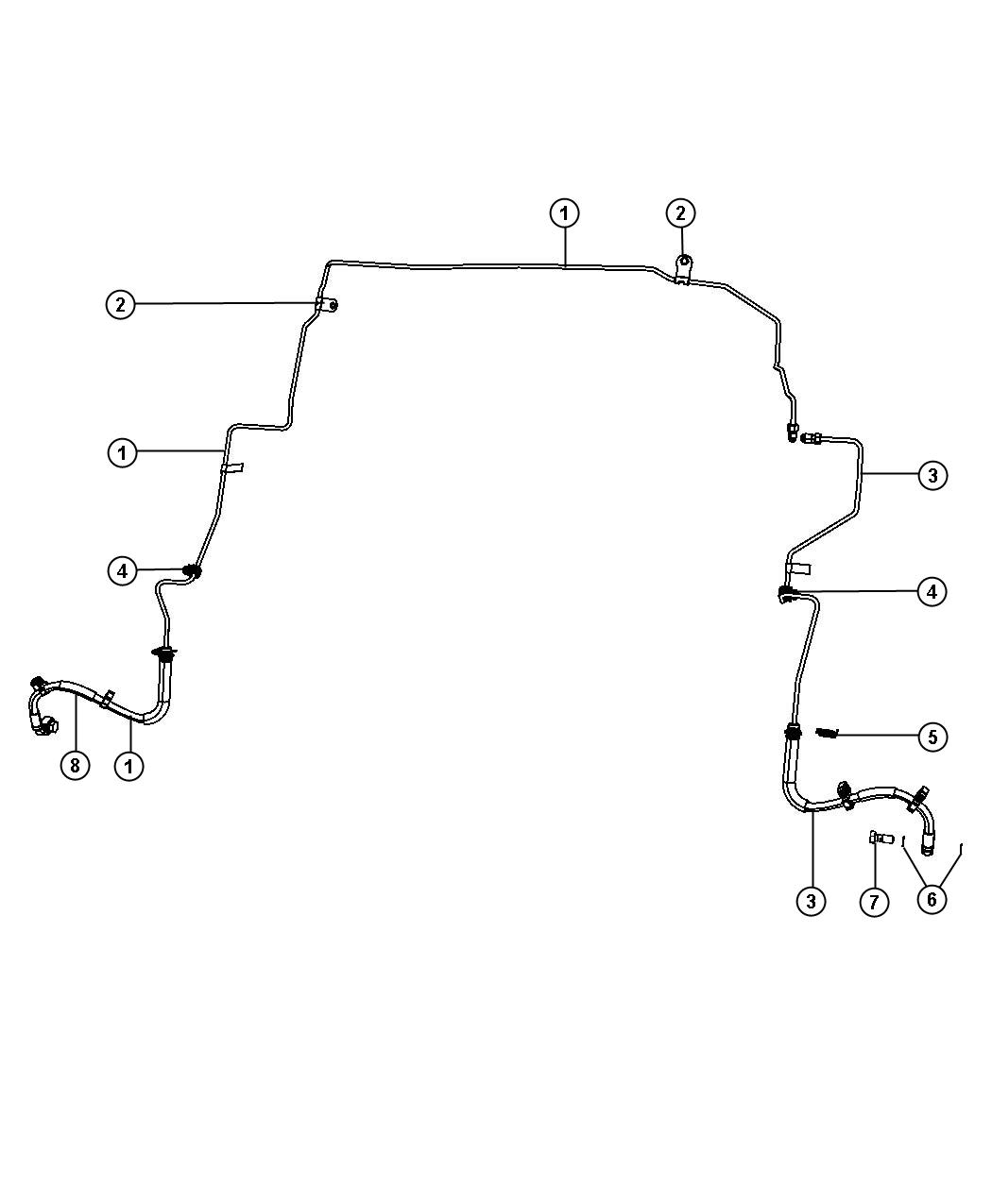 Diagram Brake Tubes and Hoses,Front. for your Jeep