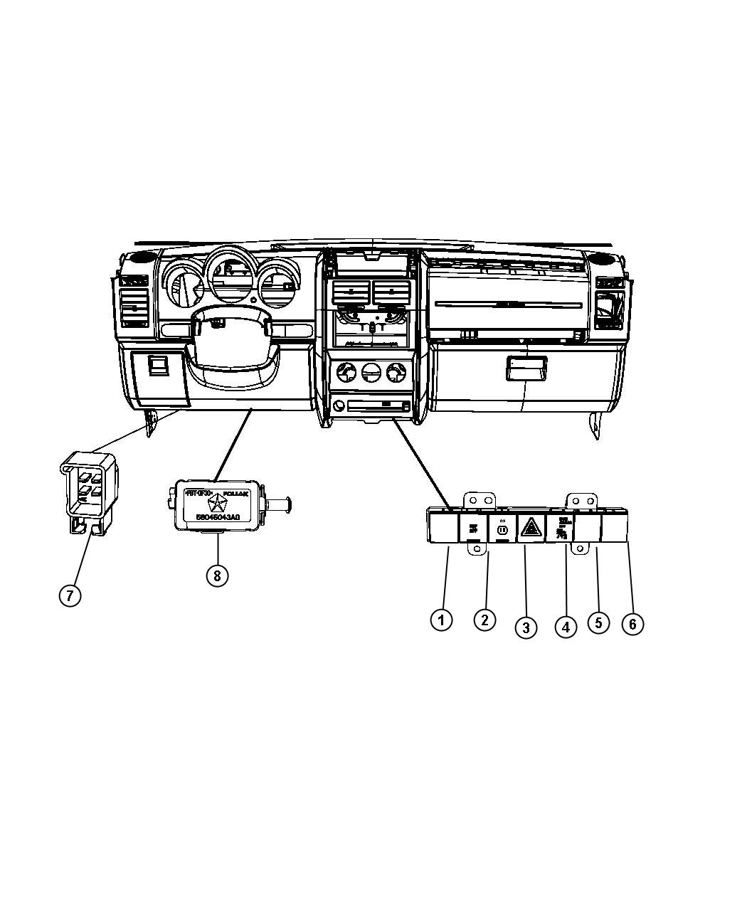 Diagram Switches Instrument Panel. for your Dodge Avenger  