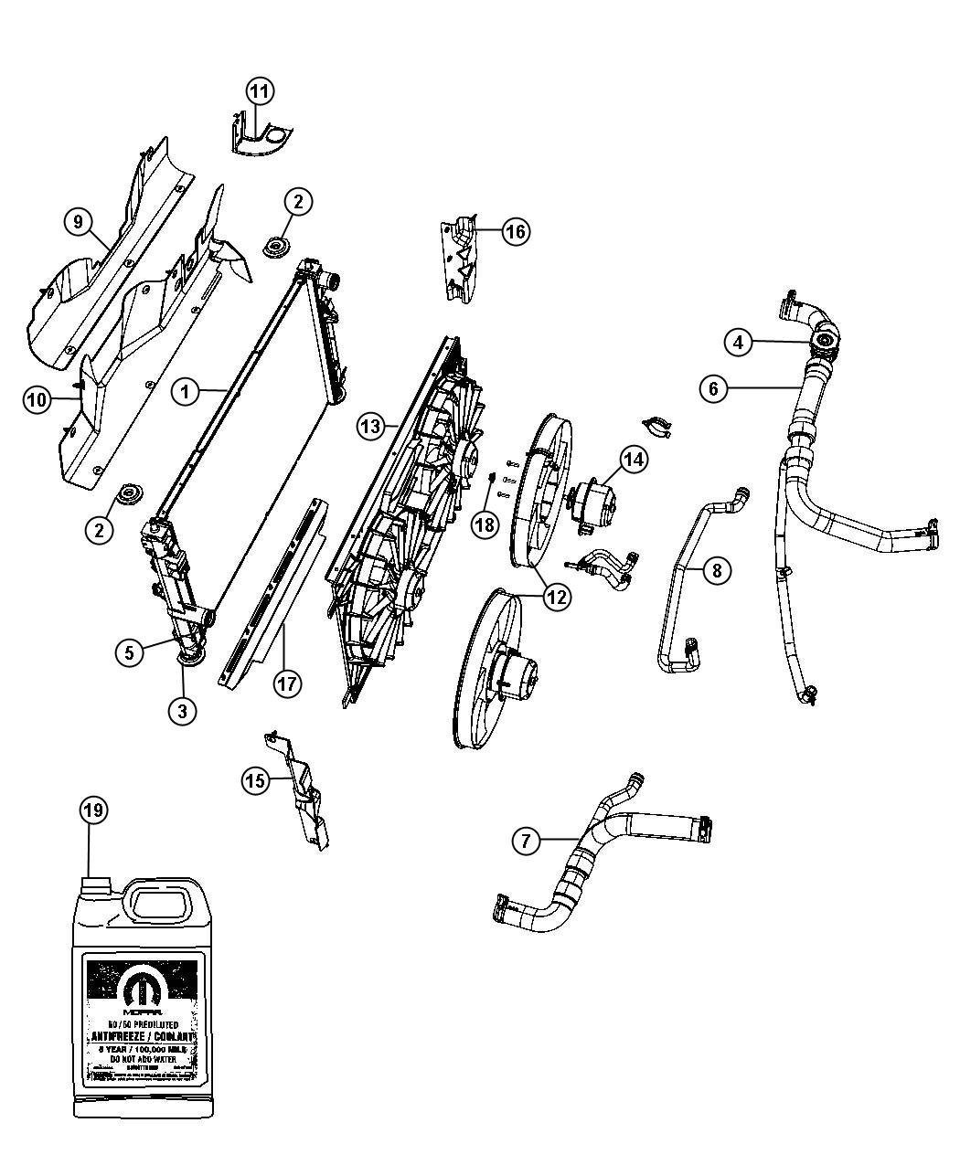 Diagram Radiator and Related Parts. for your Chrysler 300  M