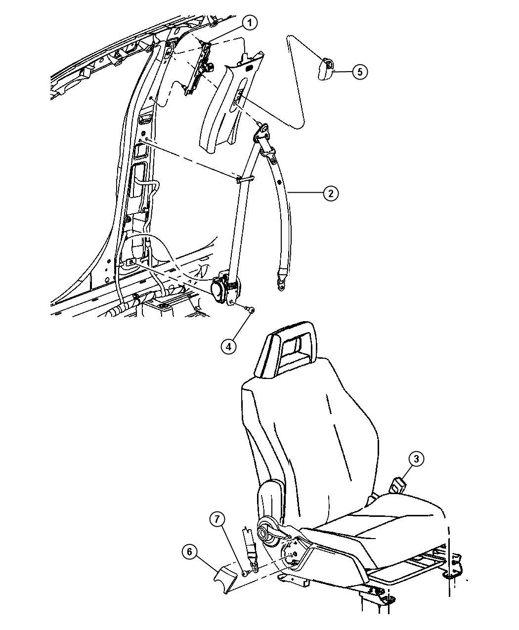 Seat Belts Front. Diagram