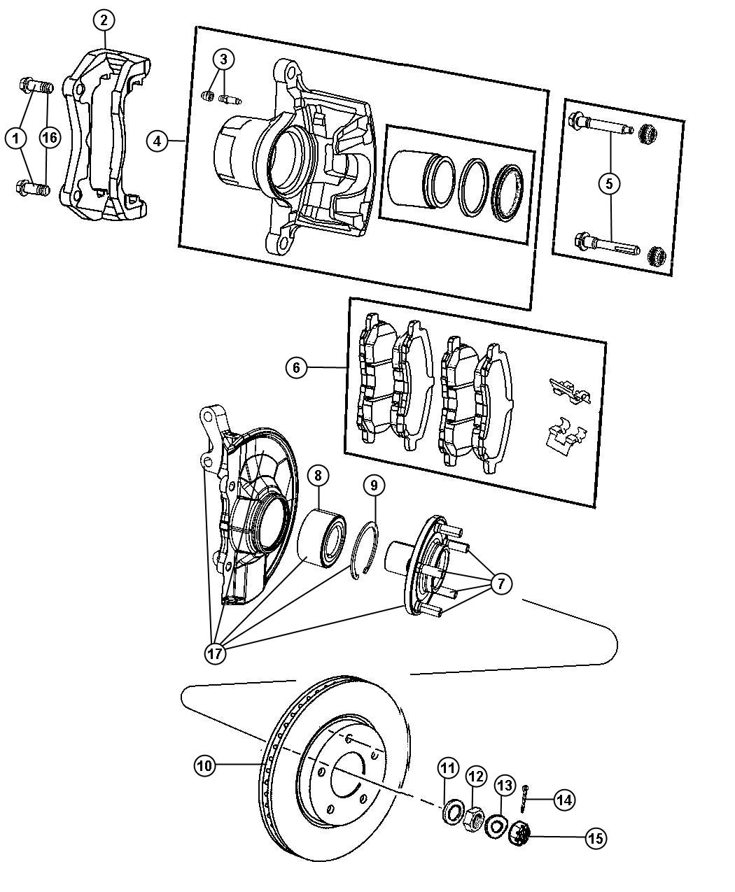 Diagram Brakes, Front. for your 2009 Dodge Ram 5500   