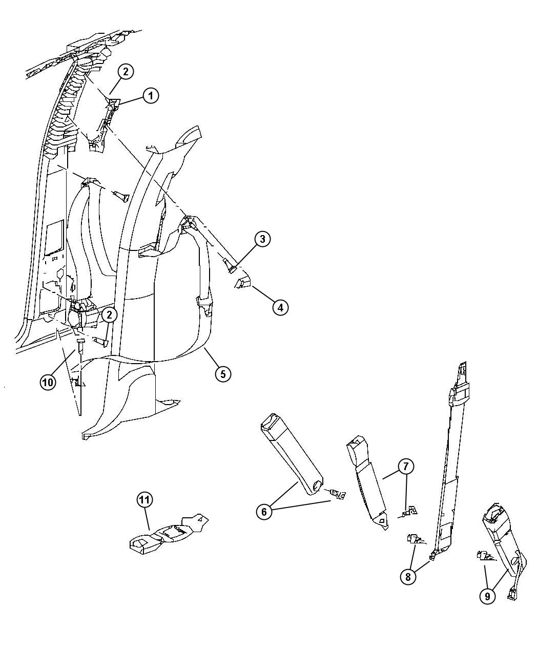 Diagram Seat Belts Front. for your 2010 Dodge Ram 4500   