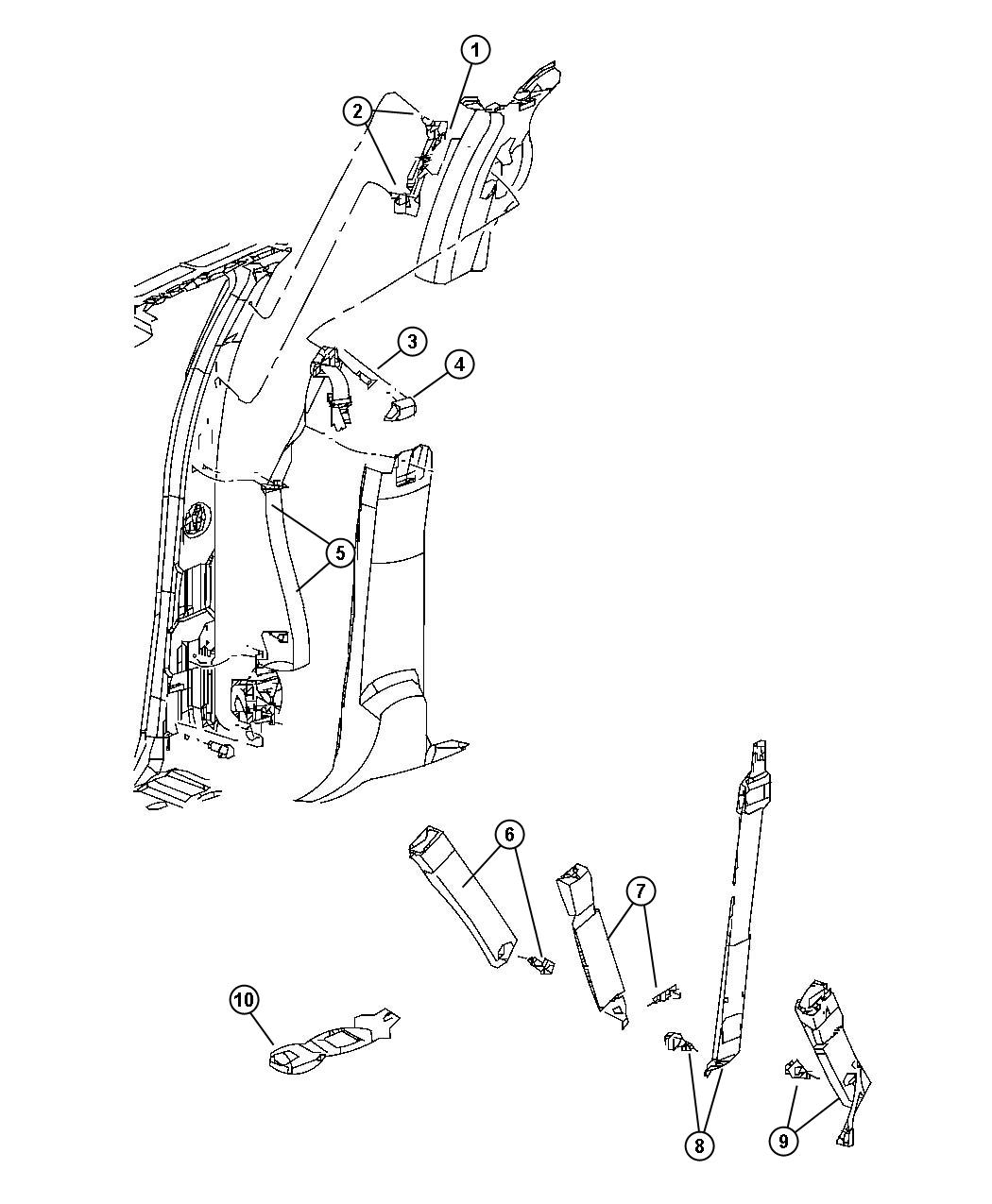 Diagram Seat Belts Front. for your 2010 Dodge Ram 4500   