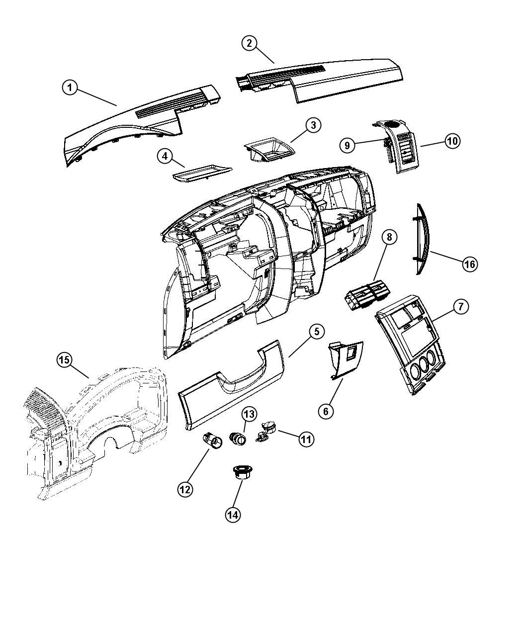 Diagram Instrument Panel Trim. for your 2000 Chrysler 300  M 