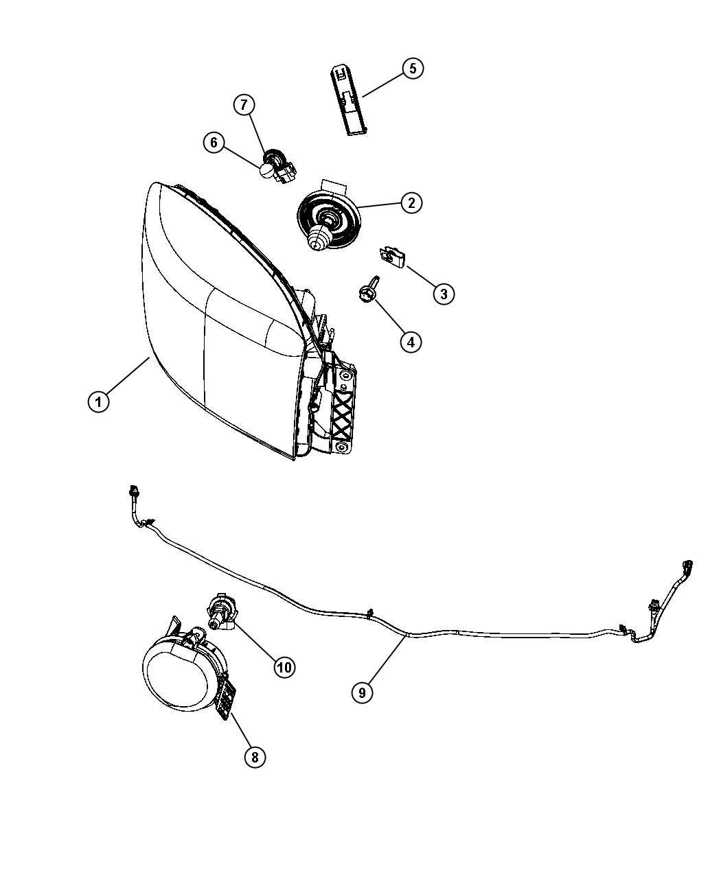 Diagram Lamps Front. for your Dodge