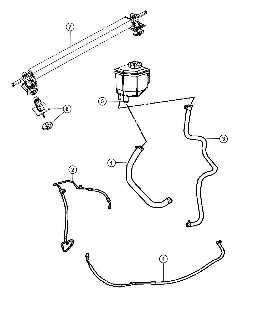 Diagram Power Steering Hoses. for your Dodge Charger  