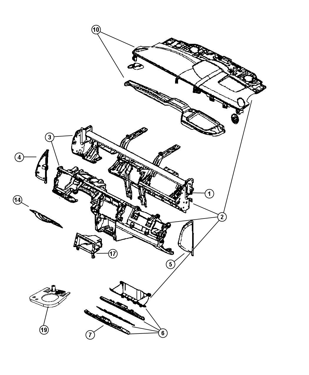 Diagram Instrument Panel and Structure. for your Dodge