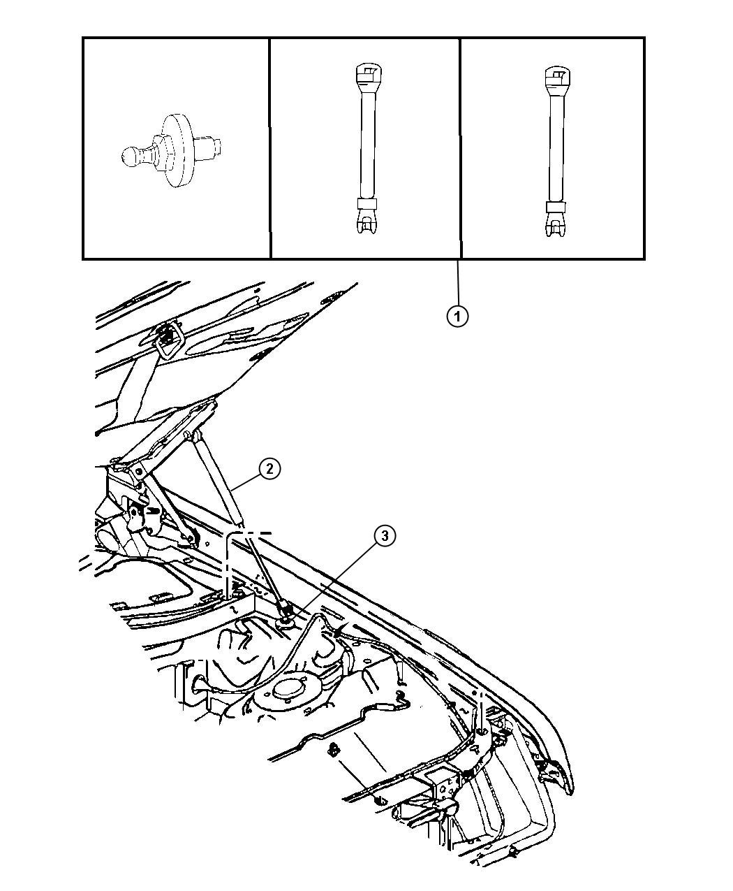 Hood Prop Kit. Diagram