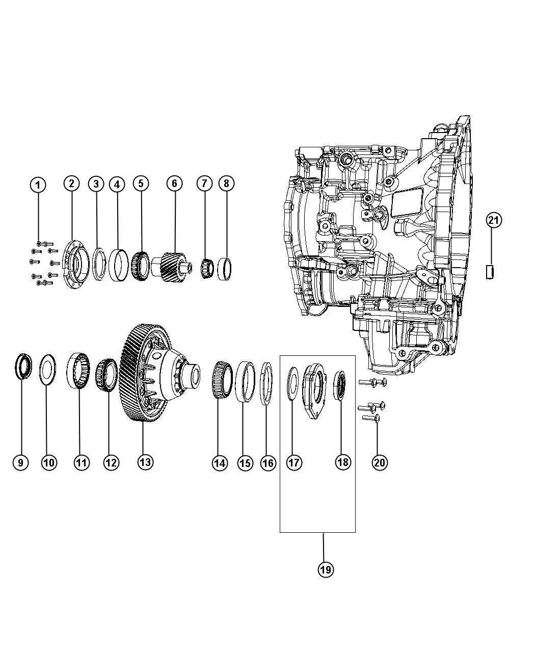 Diagram Output Pinion And Differential. for your Dodge Avenger  