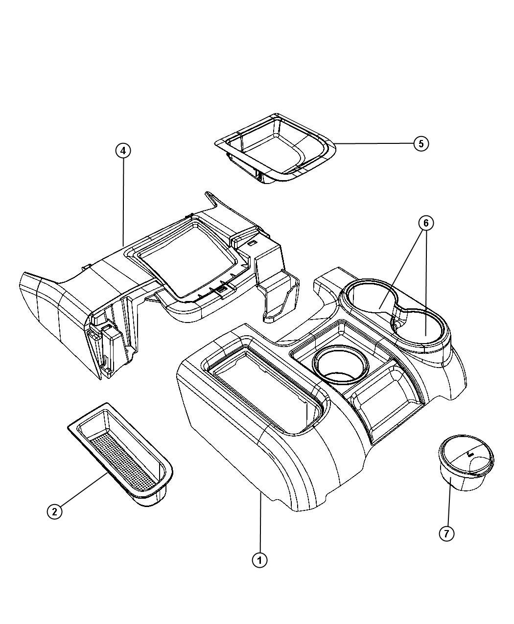 Diagram Floor Console [40/20/40 Split Bench Seat]. for your 2000 Chrysler 300  M 